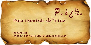 Petrikovich Írisz névjegykártya